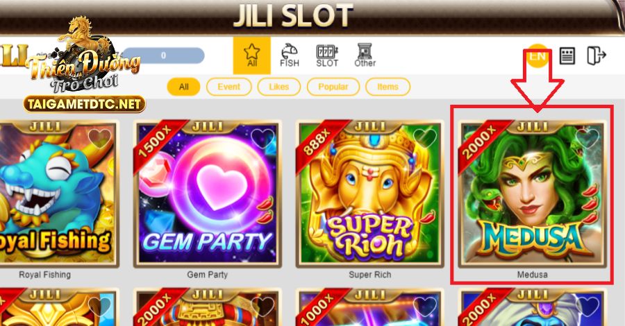 Anh em chọn Medusa tại sảnh JILI Slot