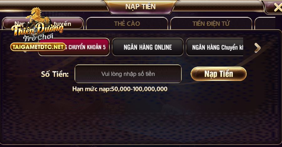 Người chơi nạp tiền trước khi tham gia game bài