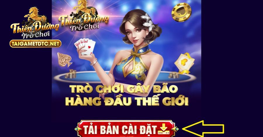 Người chơi chọn vào mục TẢI BẢN CÀI ĐẶT để bắt đầu tải app